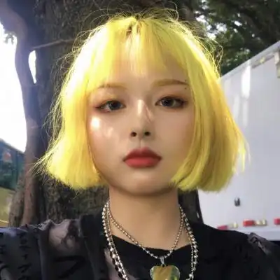  彩色头发女头,爱上染发的女生了