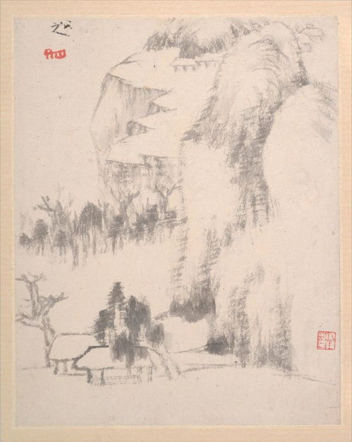 清代著名的书画家朱耷山水画册页