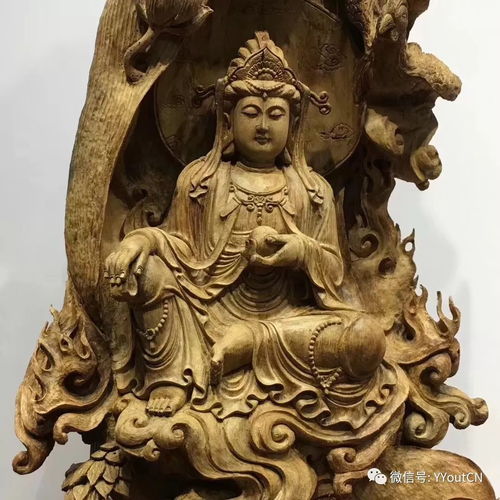  惊绝纯手工木雕神作观音大摆汇为正在雕刻观音的师傅提供欣赏与借鉴