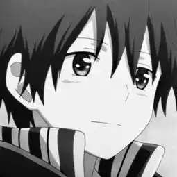  冷酷帅气动漫男生头像黑白侧脸简约