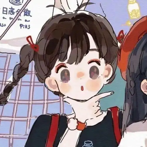 萌系动漫闺蜜头像一阵风