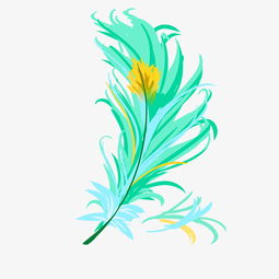  中国风精致羽毛绿色羽毛手绘插画图片素材其他格式下载动漫人物大全