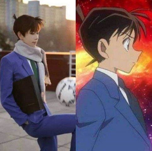  名侦探柯南cos萝莉的小兰太像,熊祁的赤井太帅,而他太秀