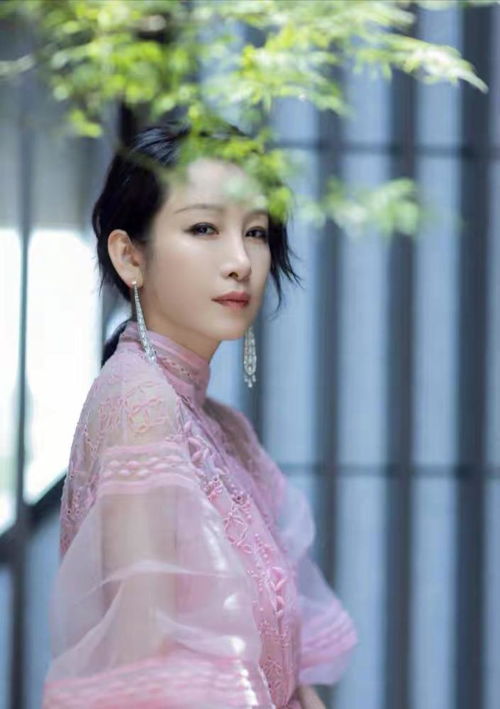 秦海璐终于惊艳一次,穿粉色泡泡袖连衣裙配低马尾,减龄20岁