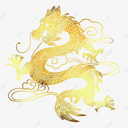  黄色渐变金龙剪纸素材图片免费下载千库网