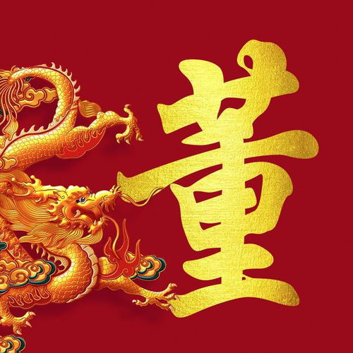  百家姓微信头像,霸气金龙姓氏壁纸,大气红金简约通用