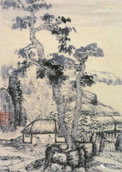  国画髡残粗服乱头笔法之美