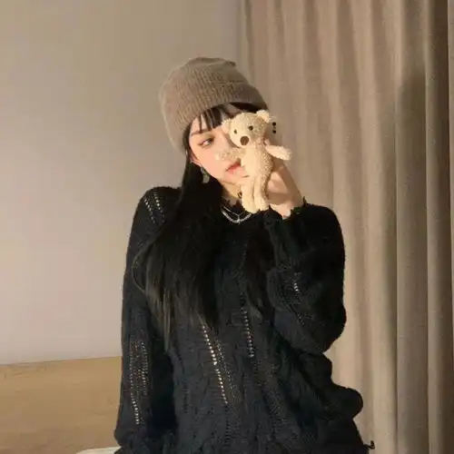 女生头像高质量黑色系下