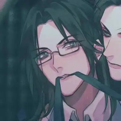  动漫帅气基友头像一对两张霸气高冷基友头像干净