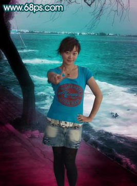  photoshop调出海景人物照片的亮丽色彩