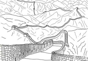  世界著名建筑中国长城简笔画图片
