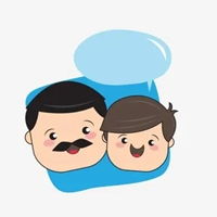  父子漫画头像父亲与儿子的漫画头像