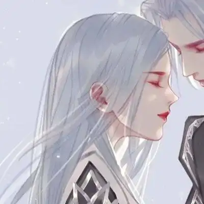  古风情侣头像一男一女嫁衣红衣一对两人用