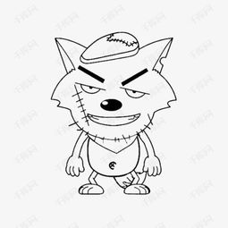  灰太狼线稿素材图片免费下载高清png千库网图片编号9054299