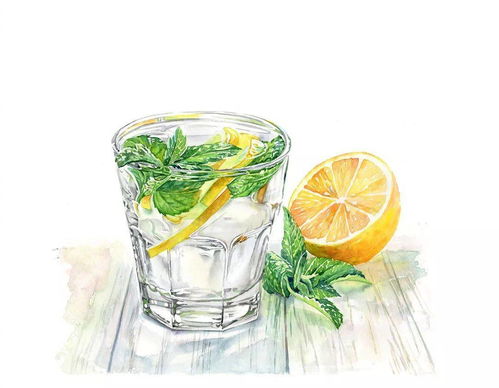  水彩画手绘美食与花卉,风格清新唯美