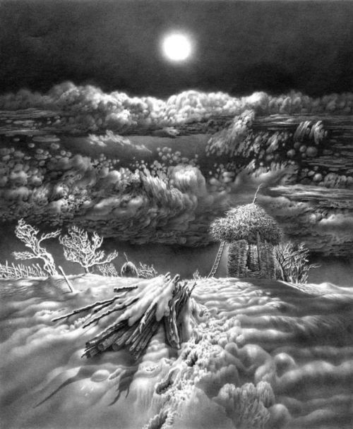  74岁老人一生用铅笔画雪景,这才叫照骗