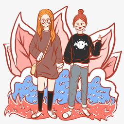  小清新文艺风手绘女孩可爱小插画图片素材其他格式下载动漫人物大全