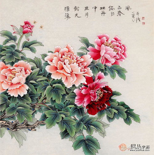  当代艺术欣赏花中富贵者牡丹国画