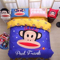  大嘴猴paulfrank全棉印花卡通四件套蜜芽