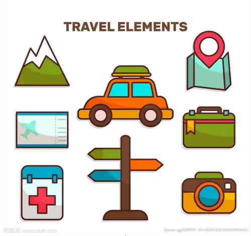  彩色旅行元素图片