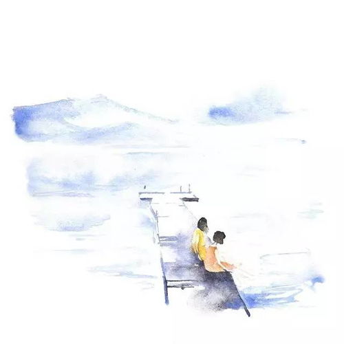  一组小清新水彩插画