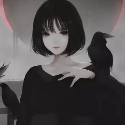  黑暗系女生头像动漫超酷的孤独二次元女生头像