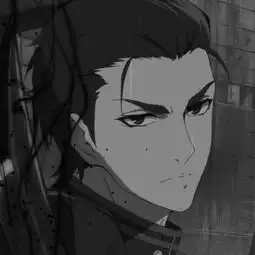  冷酷帅气动漫男生头像黑白侧脸简约