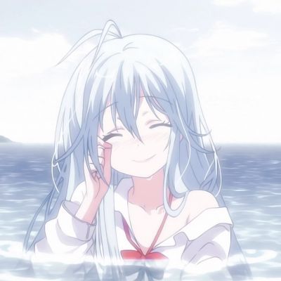  蓝色清新女生动漫头像,头像女生简单蓝色系