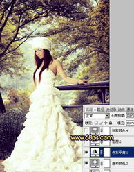  photoshop给树林美女婚片增加梦幻的黄蓝se5
