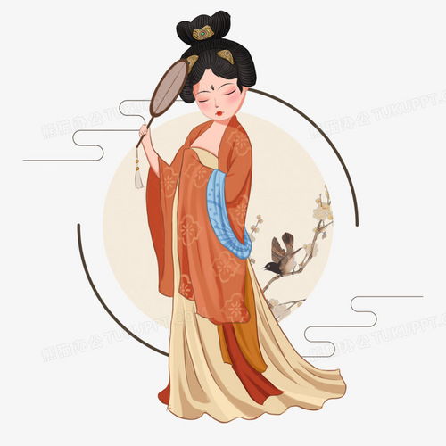  手绘唐朝仕女古风人物插画png图片素材下载人物png熊猫办公