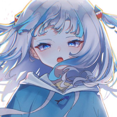 蓝色二次元可爱女生头像,女生头像小清新可爱