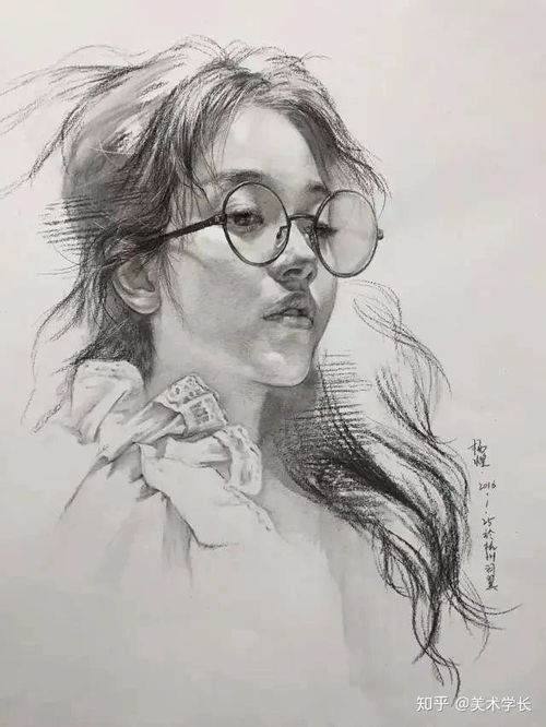 写实素描头像图片明暗五