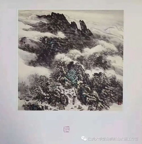  国画大赏著名画家白崇然八开山水册页欣赏线条洒脱,意境深远