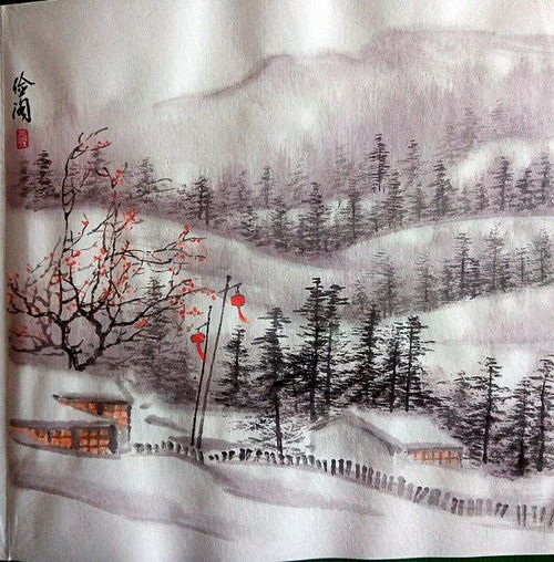  温俭阁斗方山水画作品组图