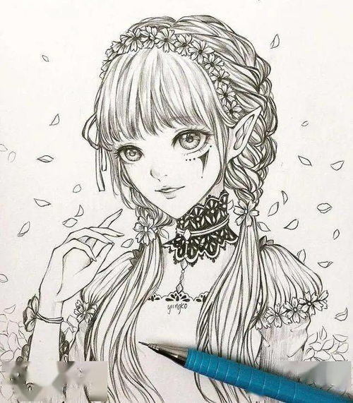  适合临摹的美少女线稿素材分享,自带仙气