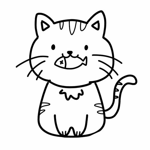  937摄图网401690138小猫简笔画线稿企业商用宠物标签参考