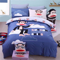  大嘴猴paulfrank全棉印花卡通四件套蜜芽