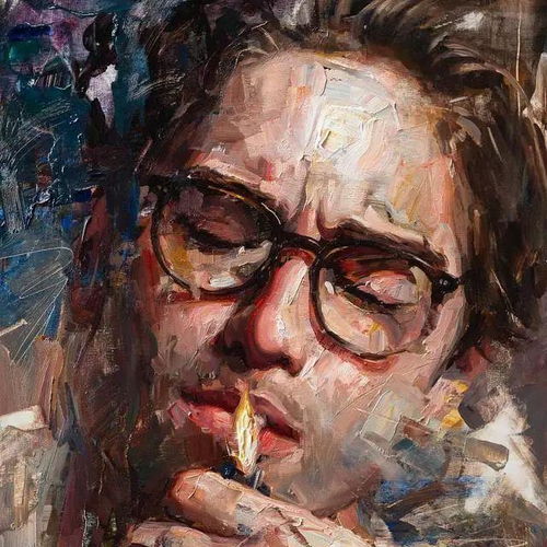  很狂野的油画人物,情感表现得很细腻