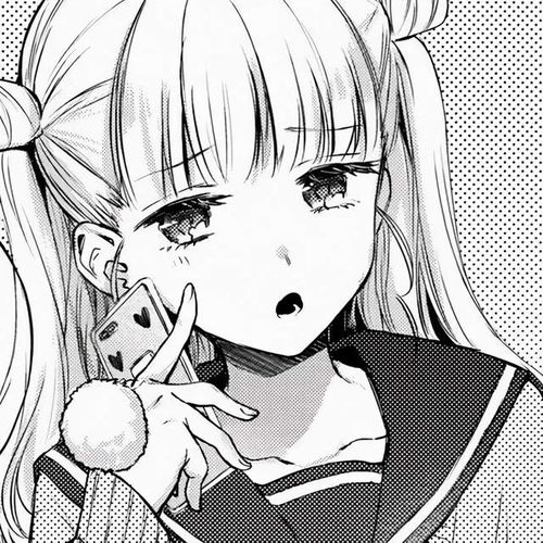  伤感动漫女头︱丧系黑白动漫女生头像