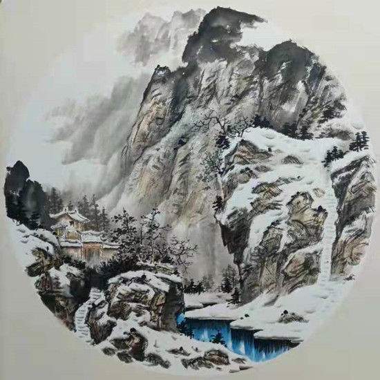  王珂珊冰雪山水画作品欣赏