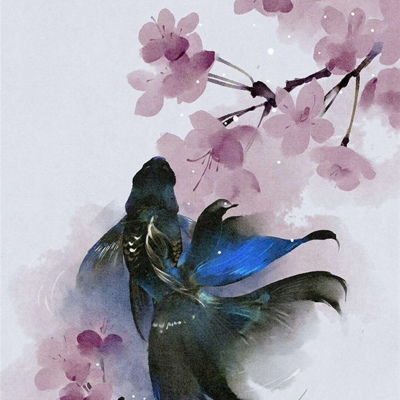  古风九色锦鲤背景图