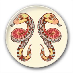  复古花纹十二星座双子座创意镜子钥匙扣
