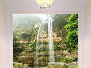  高山流水风景画瀑布3d玄关背景墙装饰画图片设计素材高清psd模板下载157.59mb其他大全