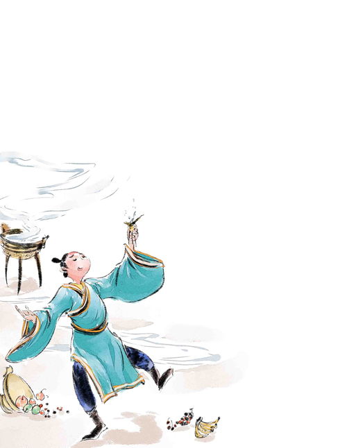  中国风童书古文插图水墨画