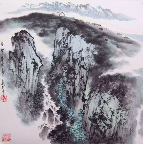  乌鲁木齐纸上画廊王钧兵山水画,绘新疆风情