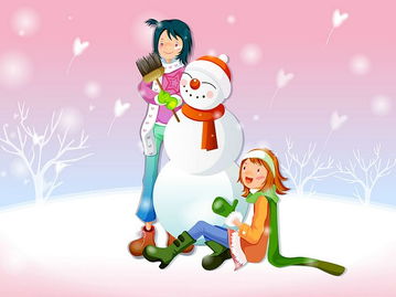  浪漫圣诞壁纸圣诞节雪人图片圣诞节雪人插画42