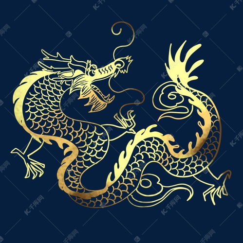  艺术渐变金龙剪纸素材图片免费下载千库网