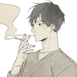  动漫男生头像抽烟系列