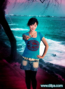  photoshop调出海景人物照片的亮丽色彩照片处理fevte