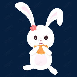  中秋节满月玉兔白色兔子吃月饼手绘插画psd素材图片免费下载高清psd千库网图片编号11083282